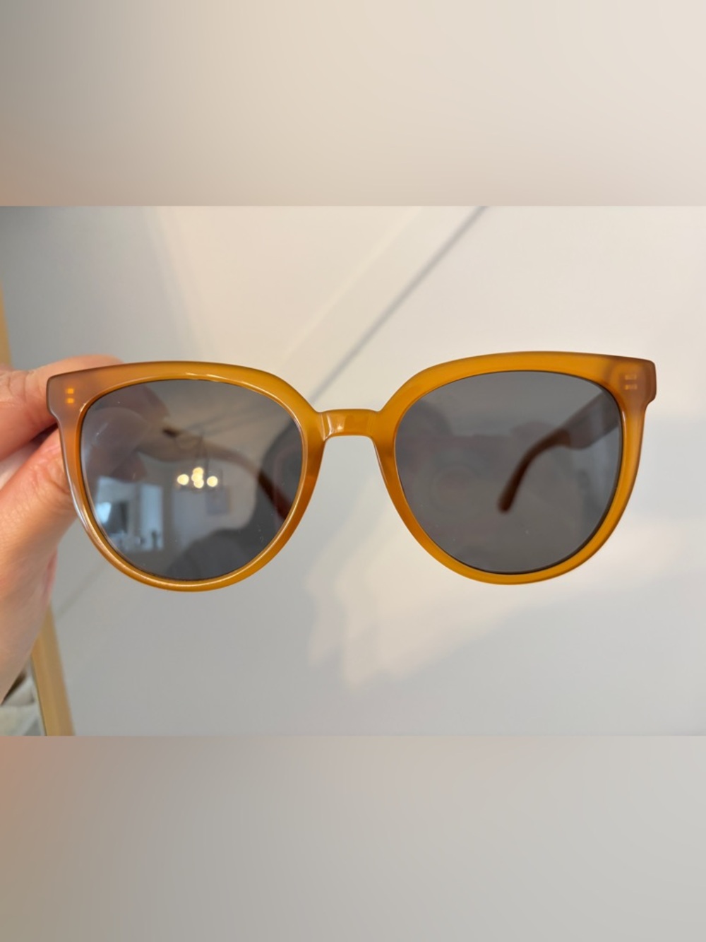 Amber Brown Round Sunglasses for Women - Picture 6 of 6